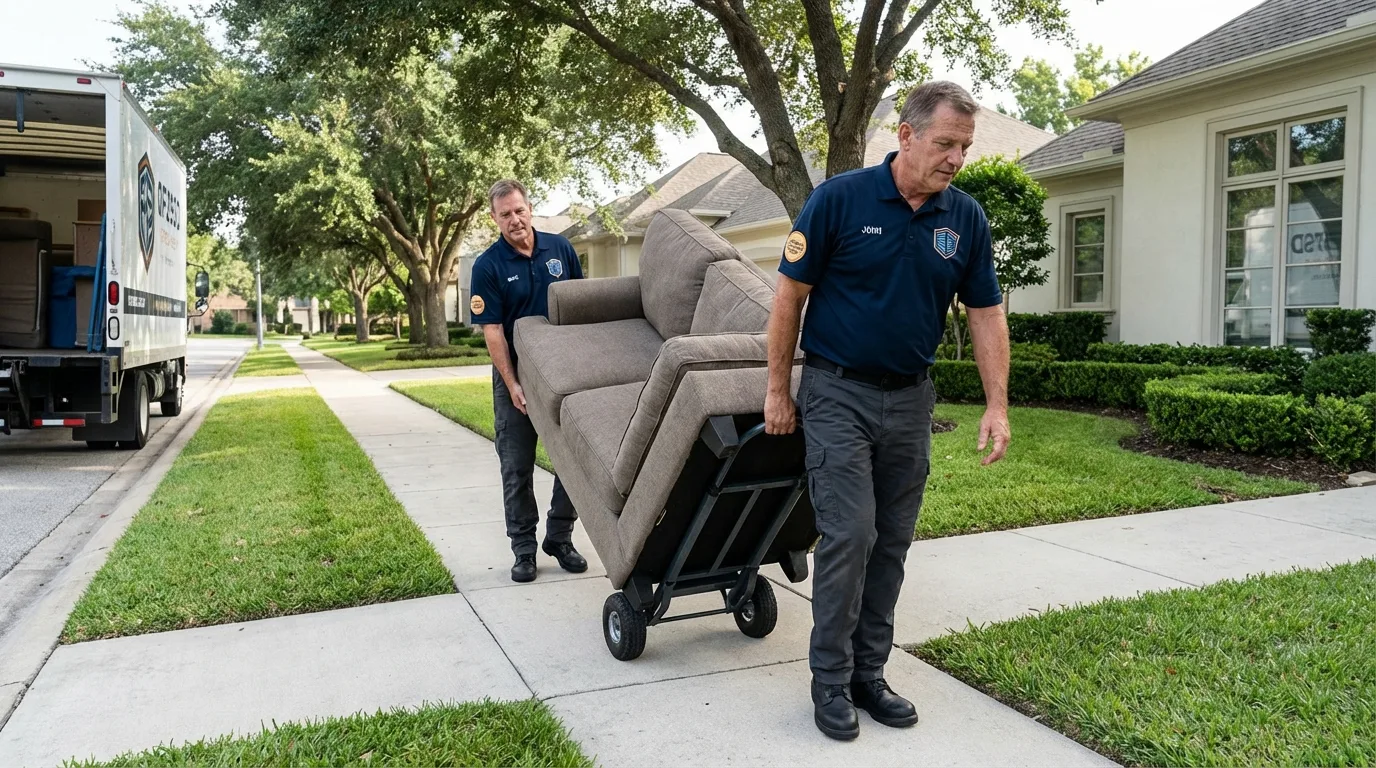 Local residential moving crew loading furniture in Dunbar, PA
